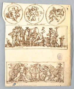 Venus vid Forge of Vulcan, Winter, Victories och Three Roundels, Putti som element av Unbekannt