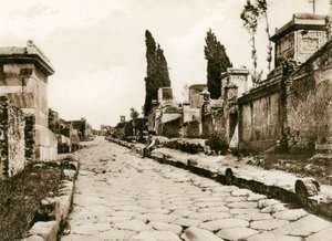 Via delle Tombe, Pompeji, Italien, ca 1900-talet av Unbekannt