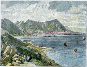 Victoria, Hong Kong, från det kinesiska fastlandet, c1890 av Unbekannt