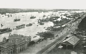 Utsikt från Hooghly Bridge, Calcutta, Indien, 1895. av Unbekannt
