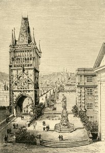 Utsikt i Prag - Brotornet, 1890. av Unbekannt