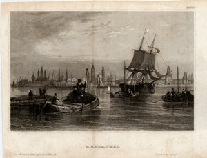 Utsikt över Archangelsk, 1833 av Unbekannt