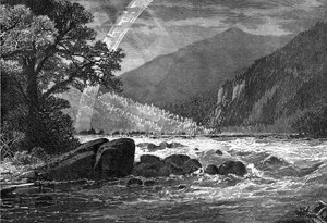 Utsikt över Balcony Falls, James River, Virginia, USA, 1877 av Unbekannt