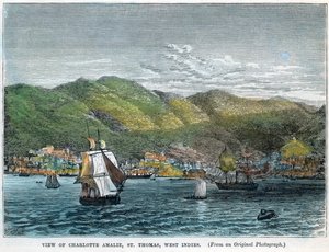 Utsikt över Charlotte Amalie, St Thomas, Västindien, c1880 av Unbekannt