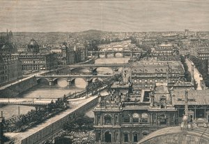 Utsikt över Paris, visar de sju broarna, 1882 av Unbekannt