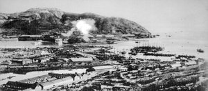 Utsikt över Port Arthur, Manchuriet, 1904. av Unbekannt