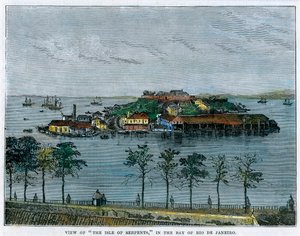Utsikt över ön ormar, i Rio de Janeirobukten, Brasilien, c1880 av Unbekannt