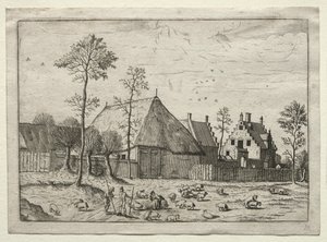 Utsikt över byar i Brabant och Campine: Herdar med flock, ca. 1559. av Unbekannt