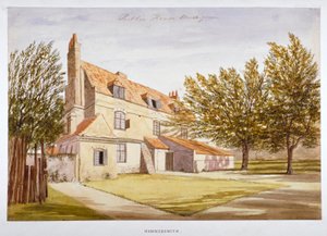 Utsikt över en pub, Brook Green, Hammersmith, London, c1820 av Unbekannt
