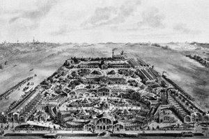 Utsikt över den allryska utställningen 1882 Khodynka, Moskva, 1882 av Unbekannt