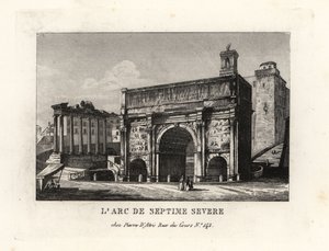 Utsikt över Septimius Severus båge, Arco di Settimio Severo, Forum Romanum, Rom av Unbekannt