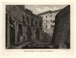 Utsikt över Paolo Emilios bad vid Trajans forum, Bagni Detti di Paolo Emilio av Unbekannt