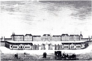 Utsikt över Katarinapalatset i Tsarskoye Selo, ca. 1840 av Unbekannt
