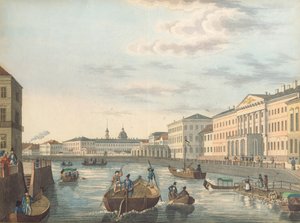Utsikt över Fontanka-floden i Sankt Petersburg, 1820-talet av Unbekannt