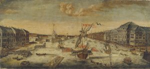 Utsikt över floden Neva, 1753 av Unbekannt