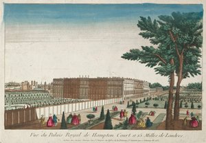 Utsikt över det kungliga palatset i Hampton Court, 1700-talet. av Unbekannt