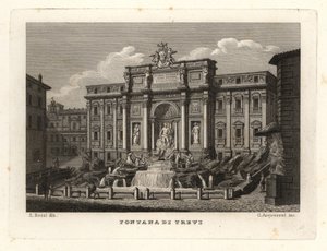 Utsikt över Fontana di Trevi, Fontana di Trevi, Rom av Unbekannt