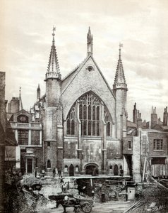 Utsikt över den östra änden av Guildhall och Old Library, City of London, 1886 av Unbekannt