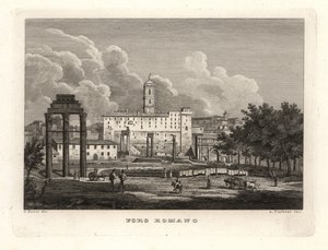 Utsikt över ruinerna av Forum Romanum, Foro Romano av Unbekannt