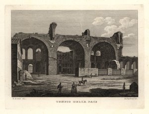 Utsikt över ruinerna av fredens tempel eller Vespasianus forum, Tempio della Pace, Rom av Unbekannt