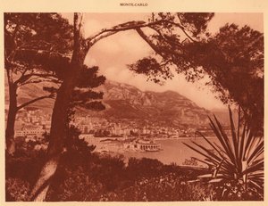 Vy tagen över Monte-Carlo från Monaco, 1930. av Unbekannt