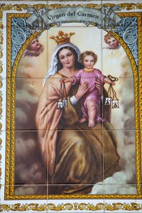 Virgin of Carmen mosaik MalagaSpanien av Unbekannt