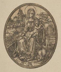 Virgin and Child with the Monkey omvänd kopia.n.d. av Unbekannt
