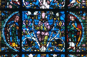 Jungfru och profeter, målat glas, Chartres katedral, Frankrike, 1194-1260 av Unbekannt