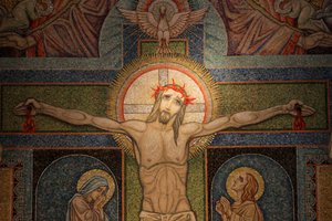 Visitation basilicaCrucifixion mosaik av Antoine Molkenboer, Annecy, Frankrike av Unbekannt