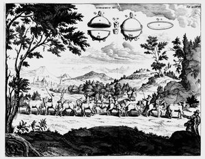 Von Guerickes demonstration av lufttryckets styrka, 1672 av Unbekannt