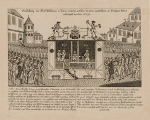 Presentation av huvudmaskinen i Paris, 1792. av Unbekannt