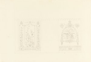 Väggdekoration, blå salong, Royal Pavilion, Brighton av Unbekannt