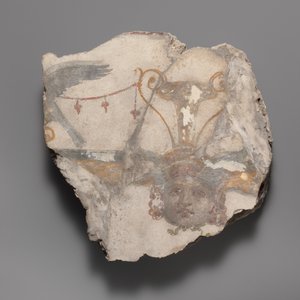 Väggmålningsfragment med Gorgonmask, ca. 14-68 e.Kr. av Unbekannt