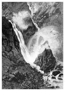 Wallamumbi Falls, New South Wales, Australien, 1886 av Unbekannt
