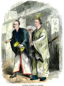 Vandrande sångare i Yokohama, Japan, 1864 av Unbekannt
