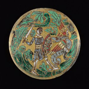 Krigare som kämpar mot en drake, ca. 1170-1180. av Unbekannt