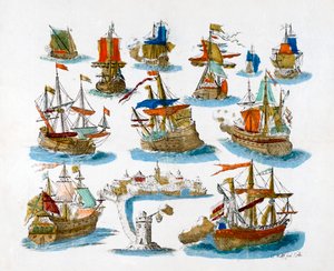 Krigsskepp, 1700-tal av Unbekannt