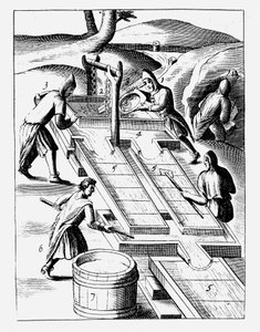 Tvätta malm för att utvinna guld, 1683 av Unbekannt