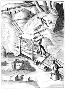 Tvätta malm för att utvinna guld, 1683 av Unbekannt