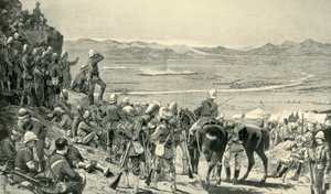 Tittar på de afghanska styrkornas rutt från Bab Wali-berget, 1 september 1880, 1901. av Unbekannt