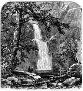 Vattenfall i Yosemite Valley, Kalifornien, USA, c1875 av Unbekannt