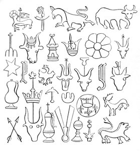 Vattenstämplar på papper, 1300-1400-talet, 1870 av Unbekannt