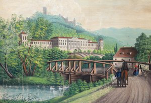 Weilburg slott nära Baden, mitten av 1800-talet.. av Unbekannt