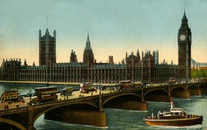 Westminster Bridge och Houses of Parliament, London, c1910. av Unbekannt