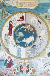 Wheel of Samsara. De tusen Buddhas tempel. Toulon sur Arroux Frankrike av Unbekannt