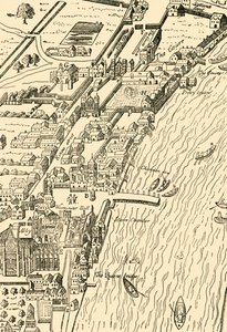 Whitehall och Westminster. Från Aggas karta, 1881. av Unbekannt