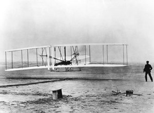 Wilbur och Orville Wright och det första motorflyget, North Carolina, 17 december 1903 av Unbekannt