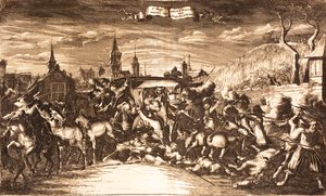 William Egon från Fürstenberg attackerade i sin tränare i Köln 1674, 1675. av Unbekannt