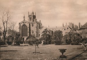 Winchester College från Wardens Garden, Hampshire, tidigt 1900-tal. av Unbekannt