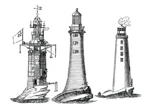 Fyrarna Winstanley, Smeaton och Rudyerd, 1833 av Unbekannt